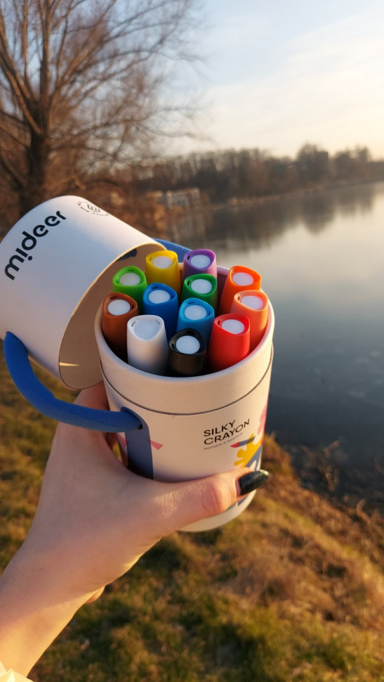 Шовкові олівці на 12 кольорів mideer