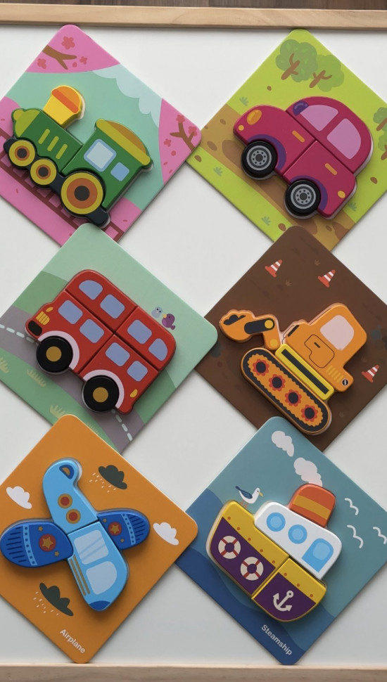 Пазли "мої перші пазли транспорт" 6 в 1 Tooky toy TL635