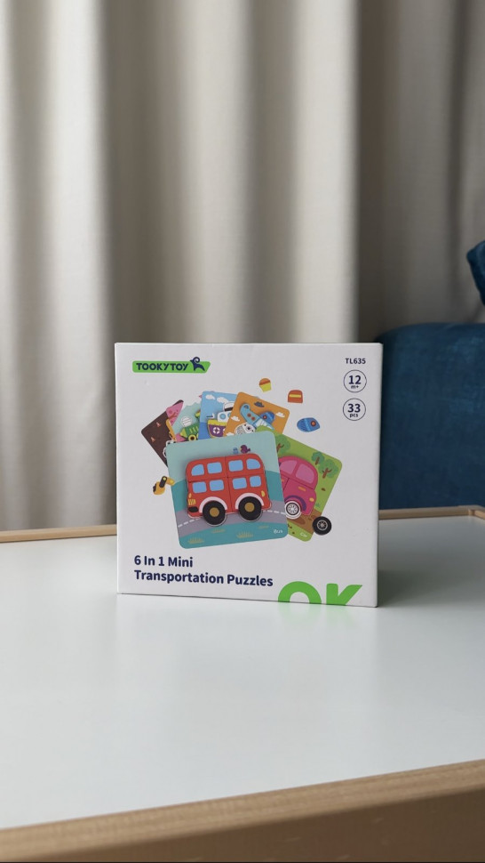 Пазли "мої перші пазли транспорт" 6 в 1 Tooky toy TL635