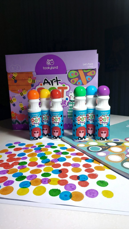 набір крапкового малювання на 6 кольорів з альбомом на 30 аркушів