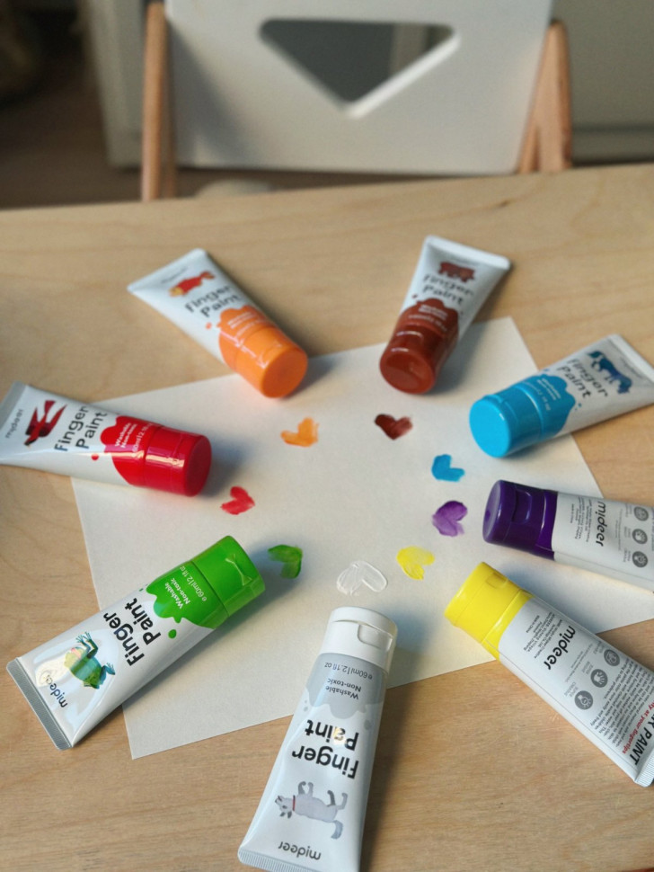 Пальчикові фарби mideer 8 кольорів