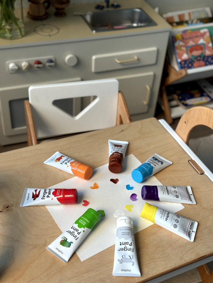 Пальчикові фарби mideer 8 кольорів
