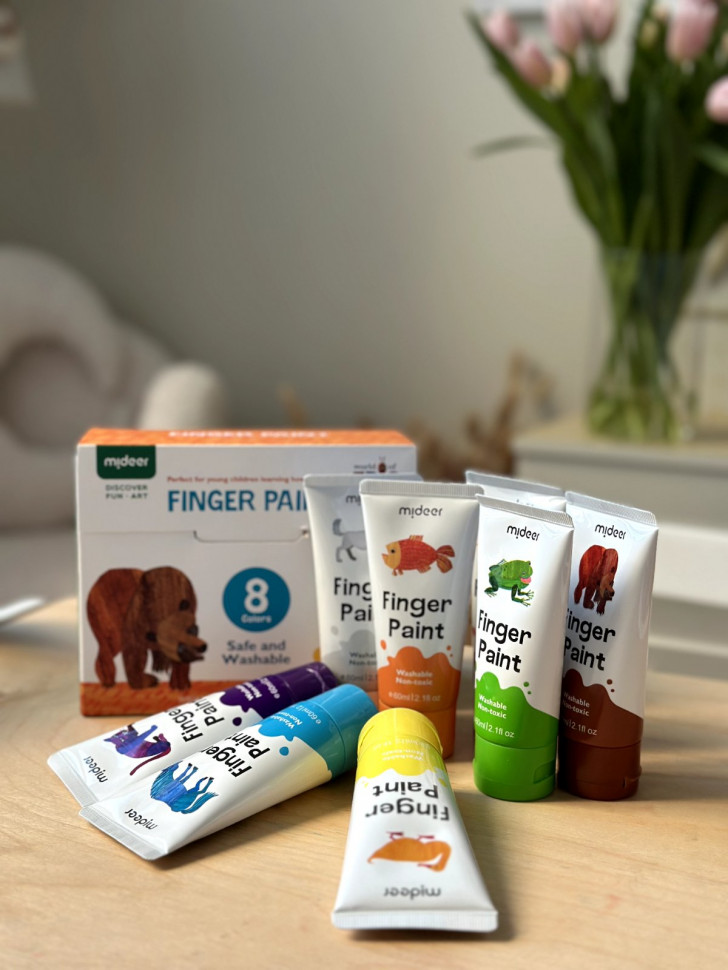 Пальчикові фарби mideer 8 кольорів