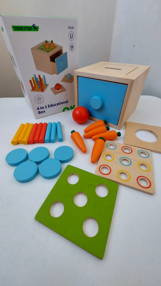 Розвиваючий бокс 4 в 1 для малюків від Tooky toy TK320