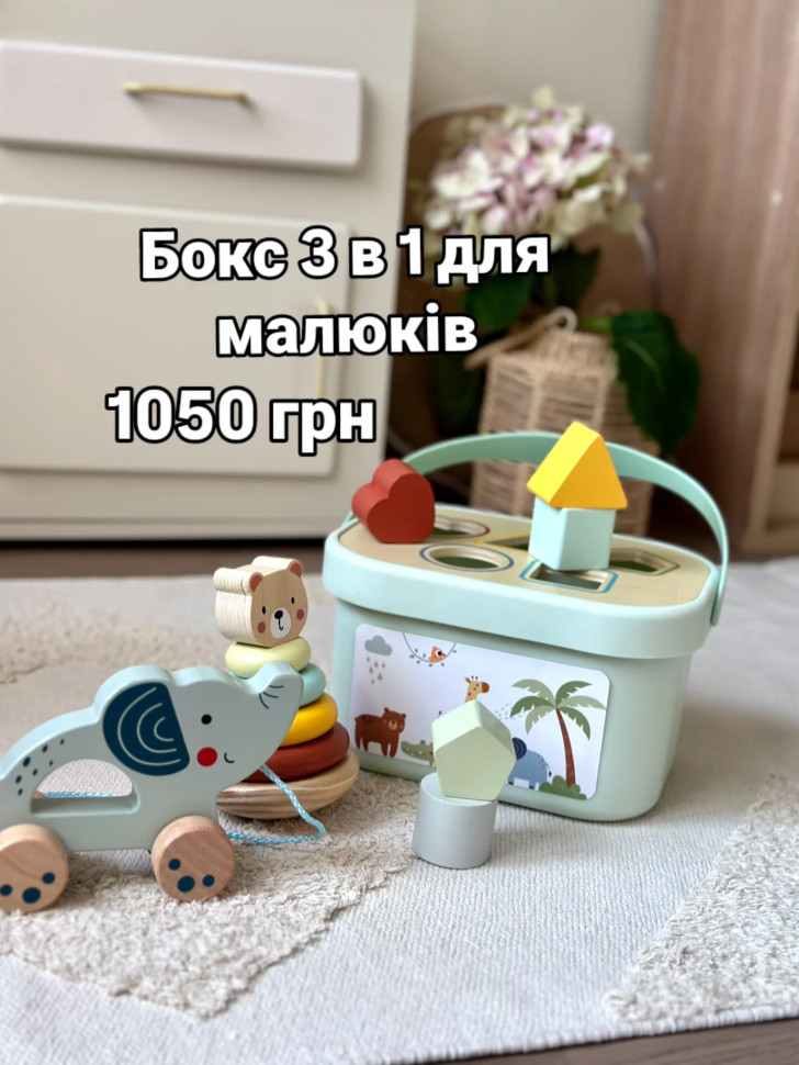 Бокс для найменших малюків 3 в 1 від Tooky toy TJ011