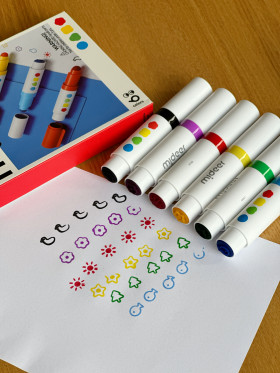 Двосторонні маркери-штампи від mideer на 6 кольорів