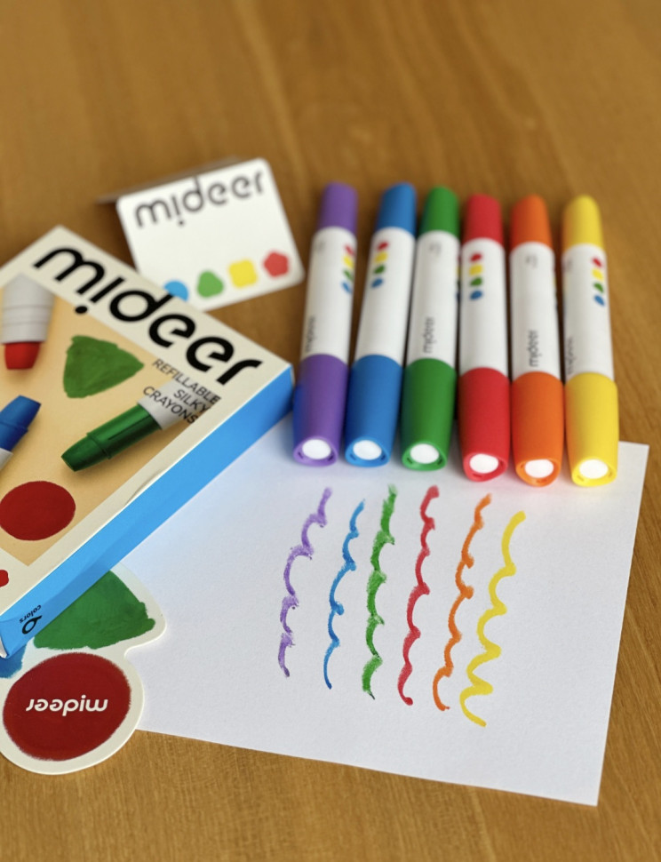 Шовкові олівці 6 кольорів mideer