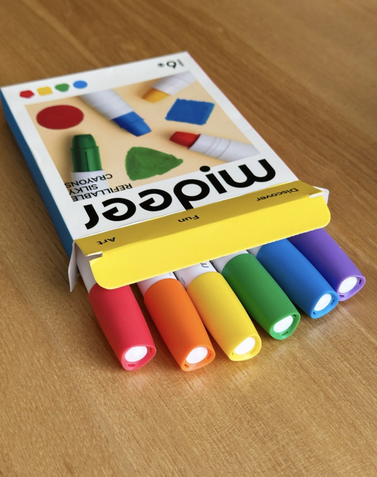 Шовкові олівці 6 кольорів mideer