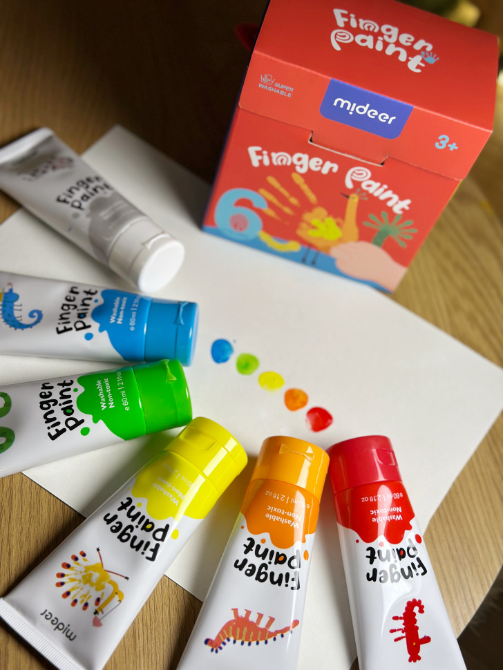 Пальчикові фарби mideer 6 кольорів md4165