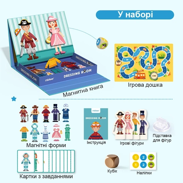 Магнітна книга гардероб/професії від mideer , md1039