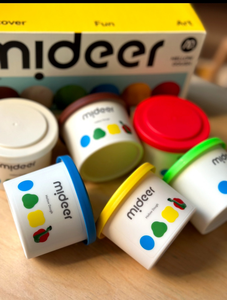 М'яке  тісто mideer на 12 кольорів, md1501