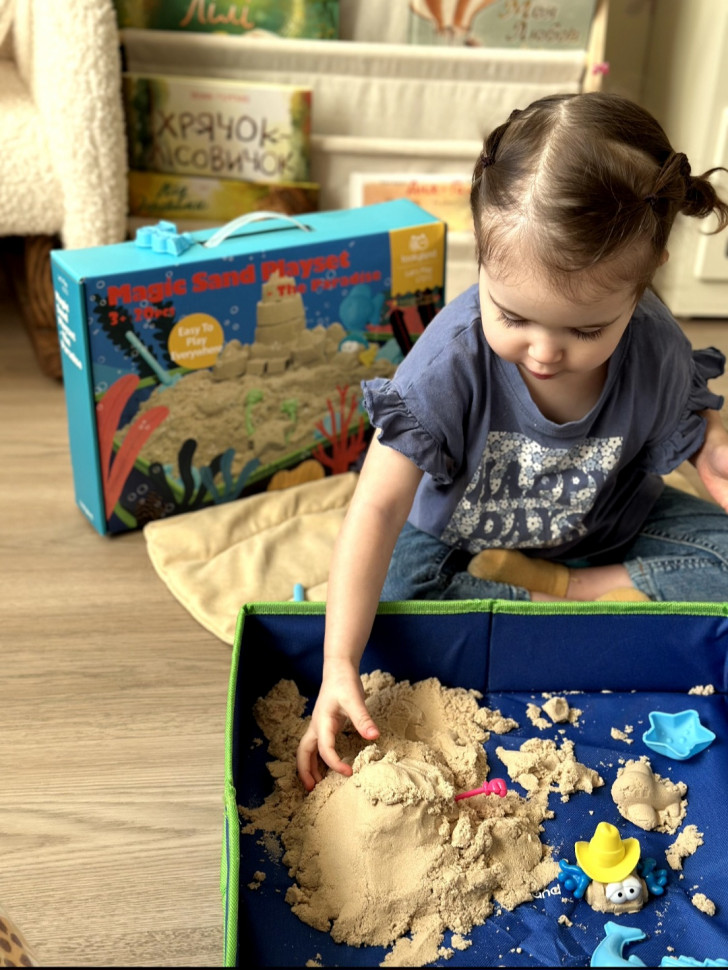ПРЕМІУМ Набір кінетичного піску від Tookyland, пісочниця вдома