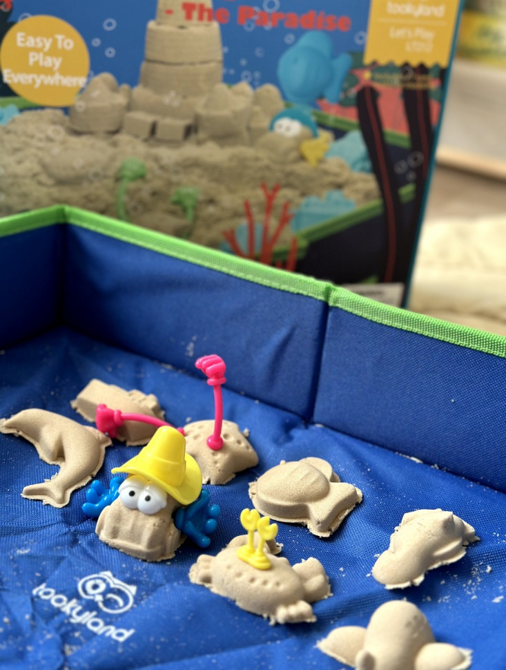 ПРЕМІУМ Набір кінетичного піску від Tookyland, пісочниця вдома