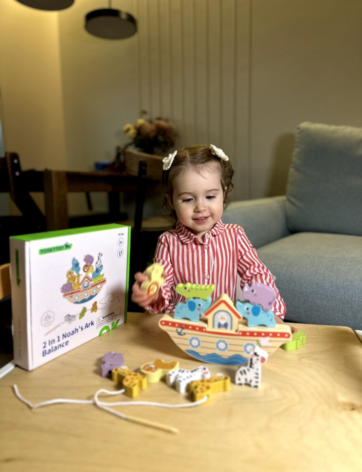 Балансир+шнурівка 2 в 1 "Ноев ковчег" від Tooky toy , TP104