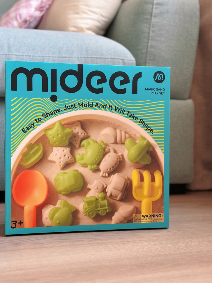 Набір кінетичного піску mideer кругла пластикова пісочниця md4322